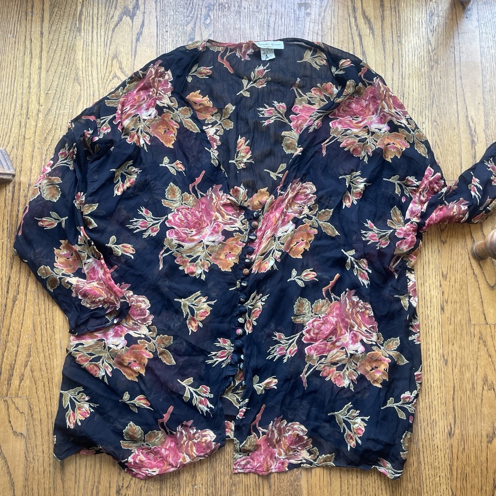 Vintage Alexander Brown rayon cardigan one size